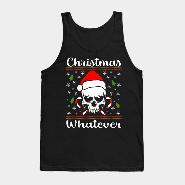 Chistmas Whatever Skull Tank Top by Shawnsonart